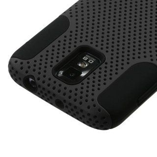 Bastex Hybrid Mesh Design Black/Black Snap On Protector Case for Samsung Galaxy S II / S2 Skyrocket (AT&T Model SGH i727 Only) + 4.5 Inches Lens/Screen Cleaning Cloth Cell Phones & Accessories