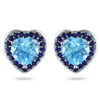 Amour Heart Cut Gemstone Stud Earrings