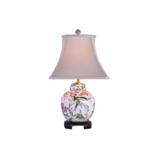 Oriental Furniture Porcelain Lily Ginger Jar Table Lamp