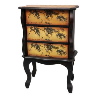 Oriental Furniture Bamboo Design 3 Drawer Chest