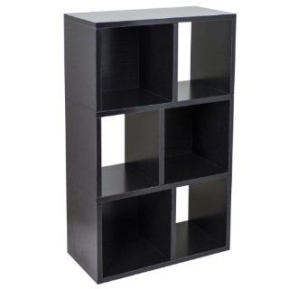 Way Basics Laguna 3 Shelf Bookcase, Black   Cube Organizer Black