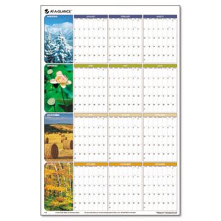 At A Glance Seasons in Bloom Erasable/Reversible Quarterly Yearly Wall
