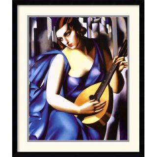 Amanti Art Woman with Guitar Framed Print by Tamara De Lempicka