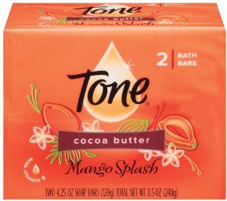Tone Bath Soap Mango Splash With Cocoa Butter And Botanicals 4.5 oz. 2 Count Health & Personal Care