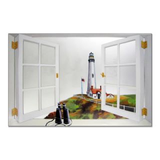 Stupell Industries Faux Window Mirror Screen with Pigeon Pointe