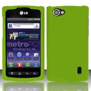 Rubberized Neon Green for LG LG Optimus M + MS695 Cell Phones & Accessories