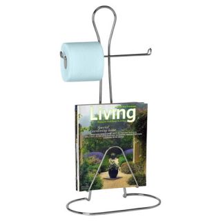 Bath Man Toilet Paper Holder with Magazine Rack in Chrome