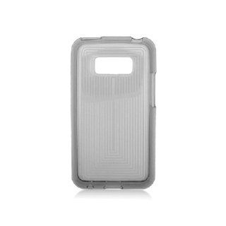 LG Optimus Elite LS696 Clear Hex Black Flex Transparent Cover Case Cell Phones & Accessories