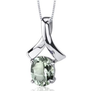 Oravo Smooth Radiance 1.50 Carats Oval Cut Green Amethyst Pendant in