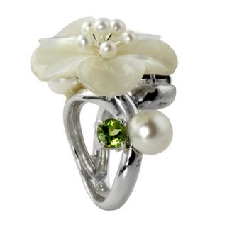Palm Beach Jewelry Sterling Silver Mother Of Pearl Flower Ring