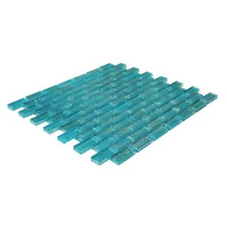 Onix USA Geo Glass Brick 12 x 12 Glass Mosaic in Blue
