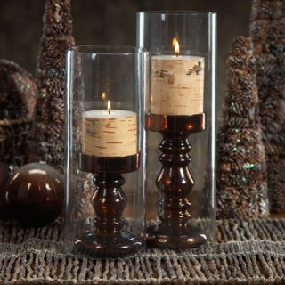 Biedermann and Sons Glass Hurricane Tealight Trio Candle Holders