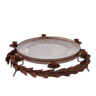 Round Serving Tray with Glass Insert