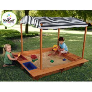 Rectangular Sandbox with Canopy and Cover