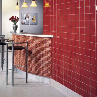 American Olean Legacy Glass 12 x 12 Glazed Wall Mosaic in Red Blend