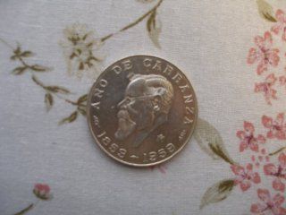 CINCO PESOS 1959 SILVER COIN (ANO DE CARANZA 1859 1959 18.055 GRAMS LEY .720) 