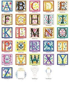 Brother Machine Embroidery Designs Collection Renaissance Alphabet on Usb Stick