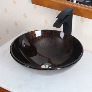 Elite Home Products Foil Underside Handcrafted Glass Vessel Bathroom