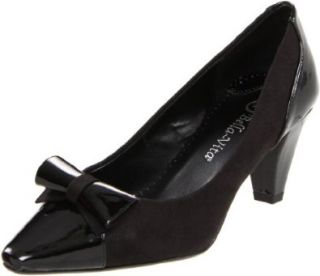 Bella Vita Women's Entertain II Pump,Black Suede/Patent,8 2A US Shoes