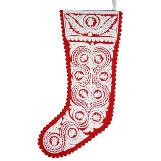 The Sandor Collection Great Plain Stocking in White and Red