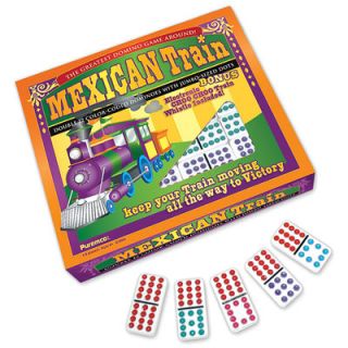 Puremco Mexican Train Double 12 Color Coded Dominoes Game