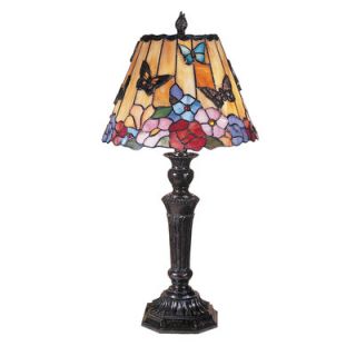 Dale Tiffany Butterfly / Peony Tiffany 2 Light Table Lamp