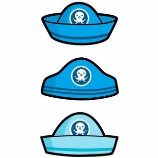 Pack Of 6 Blue Octonauts Card Hats   Party Products Toys & Games
