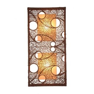 Rectangular wall lamp Constructed of iron and wicker Product Type