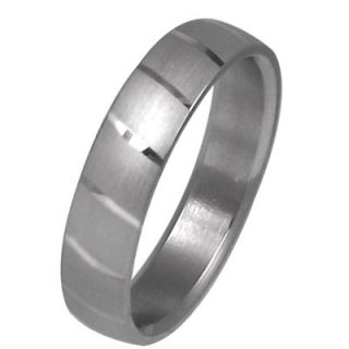 Trendbox Jewelry Mens Dual Polish Striped Wedding Band Ring