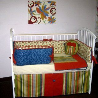 Monkey Business 4 Piece Crib Set with Valance  Baby Nursery Window Treatments  Baby