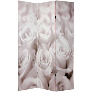 Oriental Furniture 70.88 x 47 Double Sided Roses 3 Panel Room
