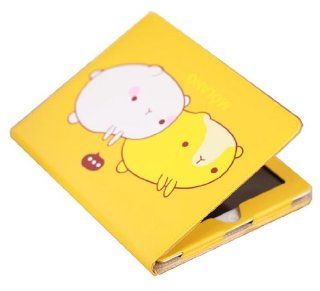 HJX Yellow Ipad 2/3/4 New Cute Cartoon Potato Rabbit PU Leather Case With Stand For Apple Ipad 2/3/4 Cell Phones & Accessories