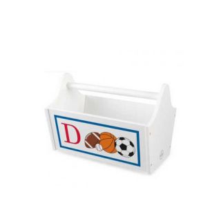 Personalized Sports Toy Box Caddy in White