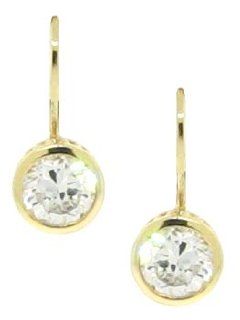 Pretty Sterling Silver 925 Clear CZ Gold Plated Earring [Jewelry] [Jewelry] Jewelry