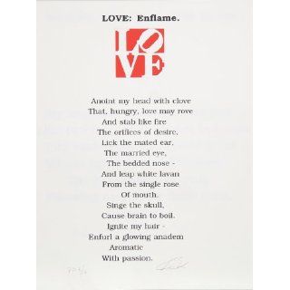 Art The Book of Love Poem   LOVE Enflame.  Screenprint  Robert Indiana