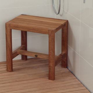 Aqua Teak Spa Teak Shower Stool with Shelf