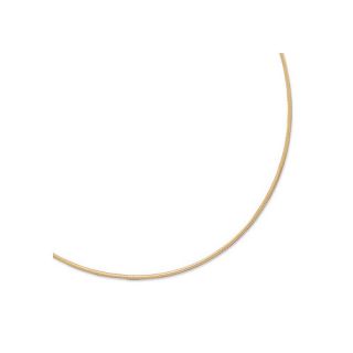 Jewelryweb 22 Karat Gold Plated Sterling Silver 1mm Round Omega