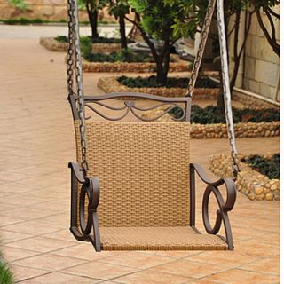 Valencia Wicker ResinSteel Hanging Single Patio Chair Swing