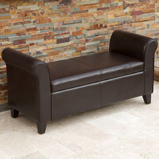 Home Loft Concept Dreesen Bonded Leather Armed Storage Ottoman in