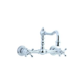 Cifial Highlands Wall Mounted Bathroom Sink Faucet with Double Cross