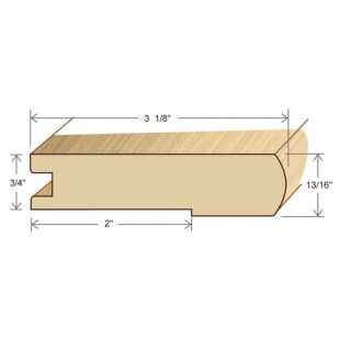 81 x 3.13 Solid Hardwood Tigerwood Stair Nose in Unfinished