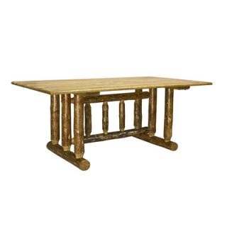 montana woodworks glacier country trestle dining table