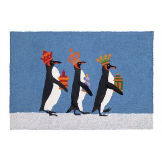 Peking Handicraft We Three Penguin Kings Hook Rug