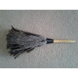 14" Genuine Ostrich Feather Duster With Wood Handle   Cleaning Dusters