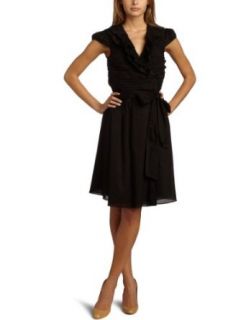 Calvin Klein Women's Cotton Wrap Dress, Black, 2