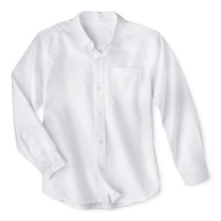 Cherokee Boys School Uniform Long Sleeve Oxford Shirt   True White XS