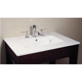 Vitreous china top with rectangular bowl Drop in installation