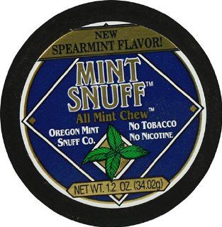 Oregon Mint Snuff Co.   Mint Snuff All Mint Chew   Spearmint Flavor 1.2oz Tin (5 Cans) Health & Personal Care