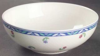 Villeroy & Boch Adeline Soup/Cereal Bowl, Fine China Dinnerware   Blue Band, Cre