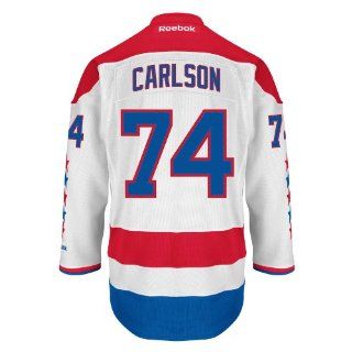 John Carlson Washington Capitals Reebok Premier Replica Alternate NHL Hockey Jersey   SEWN TWILL CUSTOMIZATION  Sports Fan Jerseys  Sports & Outdoors